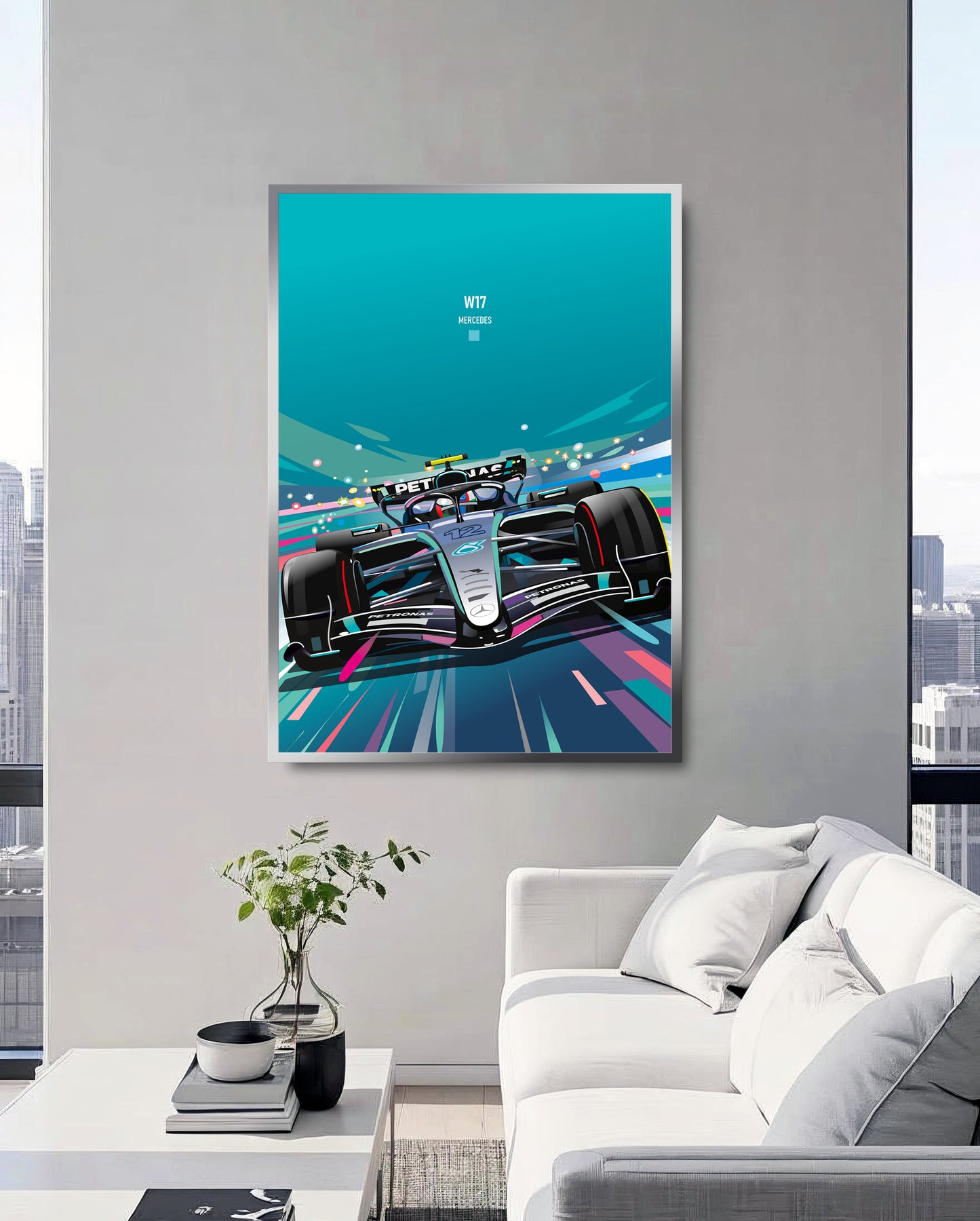 Mercedes AMG W17 F1 poster print – Kimi Antonelli race car wall art