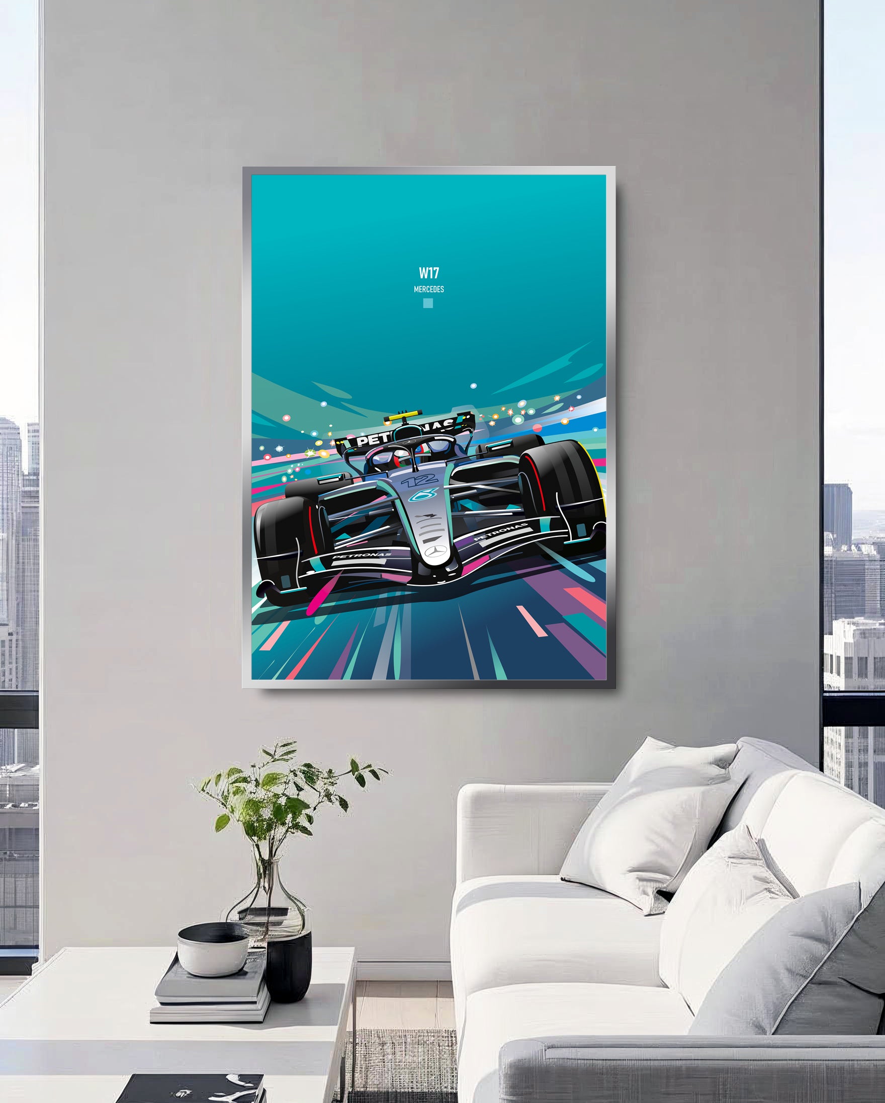 Mercedes AMG W17 F1 poster print – Kimi Antonelli race car wall art