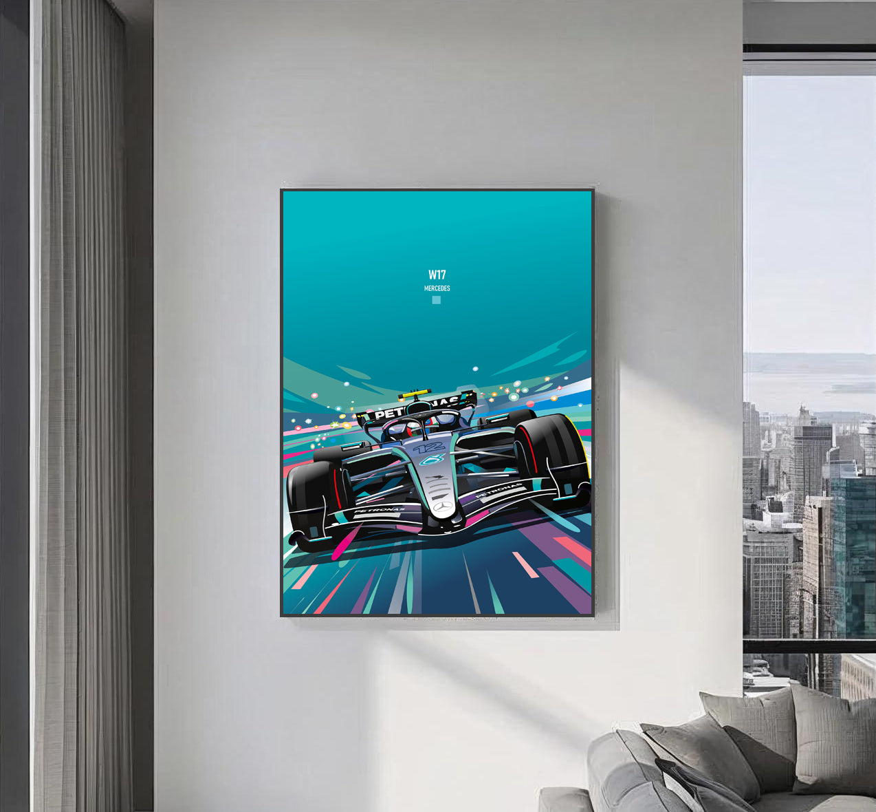 Mercedes W17 F1 print – Kimi Antonelli race car wall art