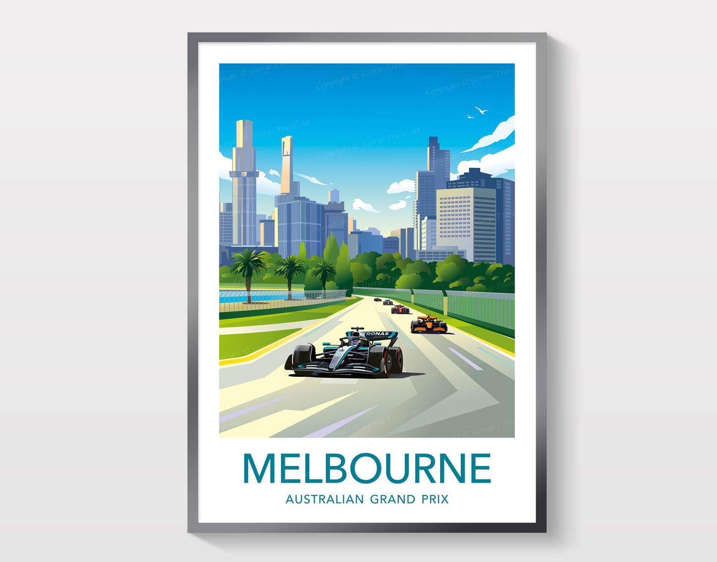 George Russell Melbourne F1 poster – Mercedes Australian Grand Prix wall art