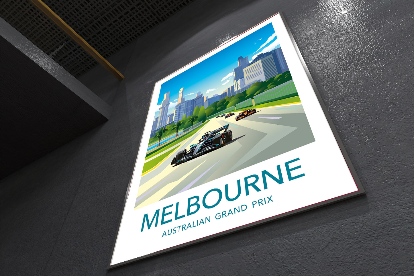 Melbourne Australian GP F1 print featuring George Russell Mercedes – motorsport wall art