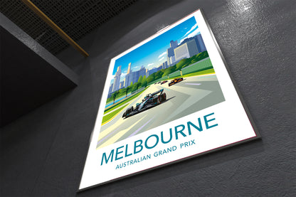 Melbourne Australian GP F1 print featuring George Russell Mercedes – motorsport wall art