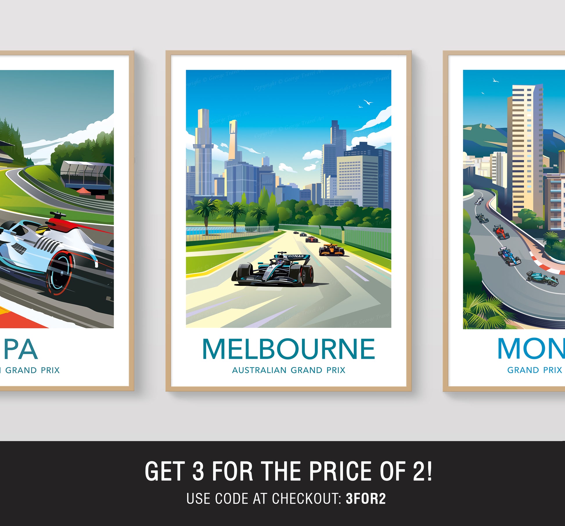 George Russell Mercedes F1 Melbourne poster print – Formula 1 wall art