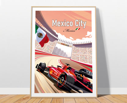 Mexico City F1 poster print – Ferrari Mexican Grand Prix wall art