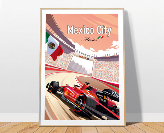 Mexico City F1 poster print – Ferrari Mexican Grand Prix wall art