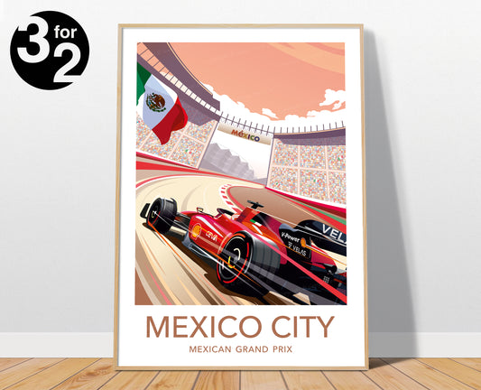 Mexico City F1 Poster / Ferrari F1 / Charles Leclerc / Mexican Grand Prix / F1 Gift