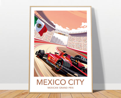 Mexico City F1 poster print – Ferrari Leclerc Mexican Grand Prix wall art