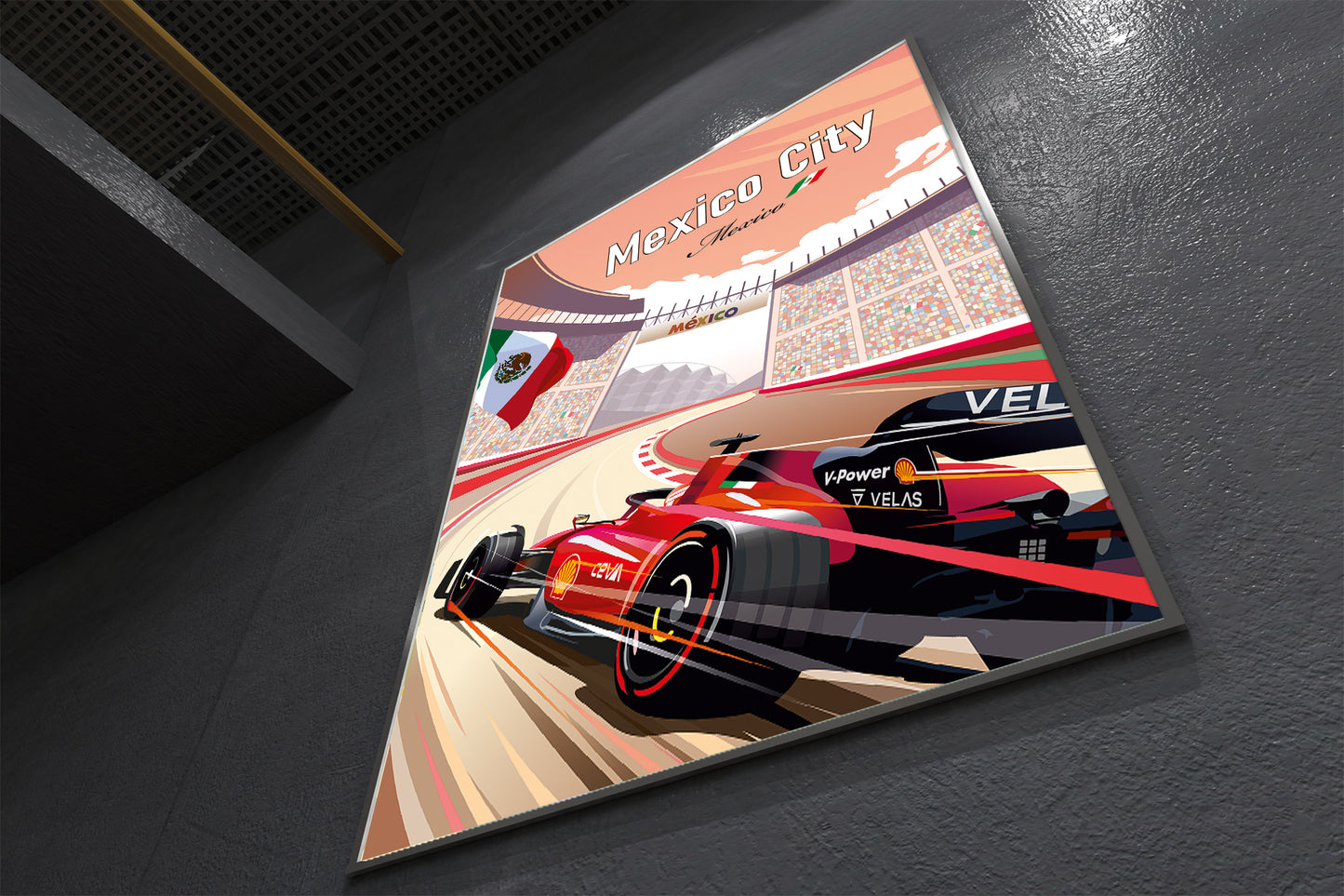 Mexico City F1 poster – Ferrari wall art second angle