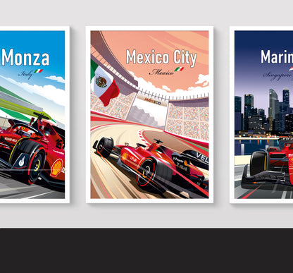 Mexico City F1 poster – Ferrari wall art third angle