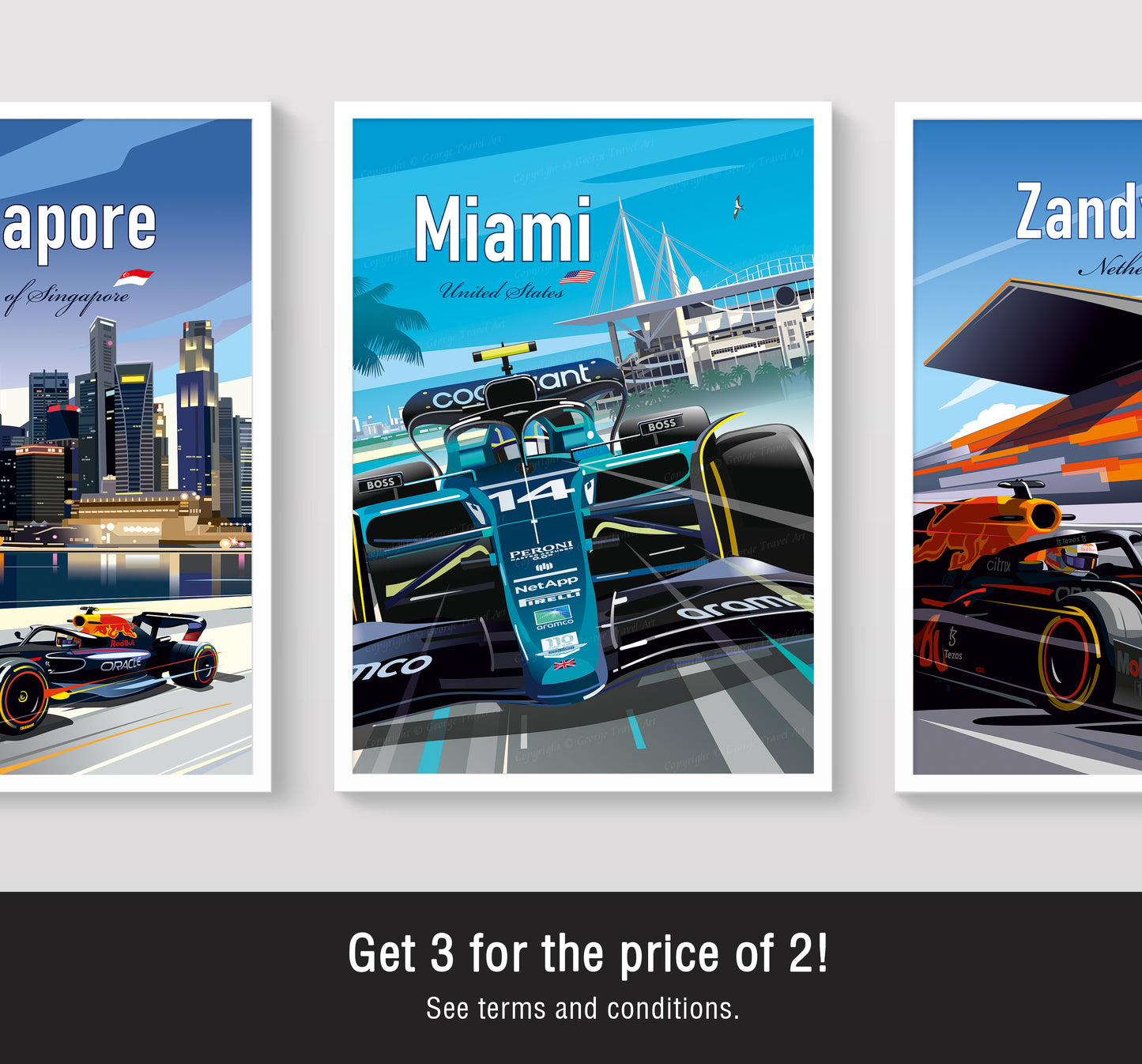 Miami F1 2023 Poster / Aston Martin F1 Art Print