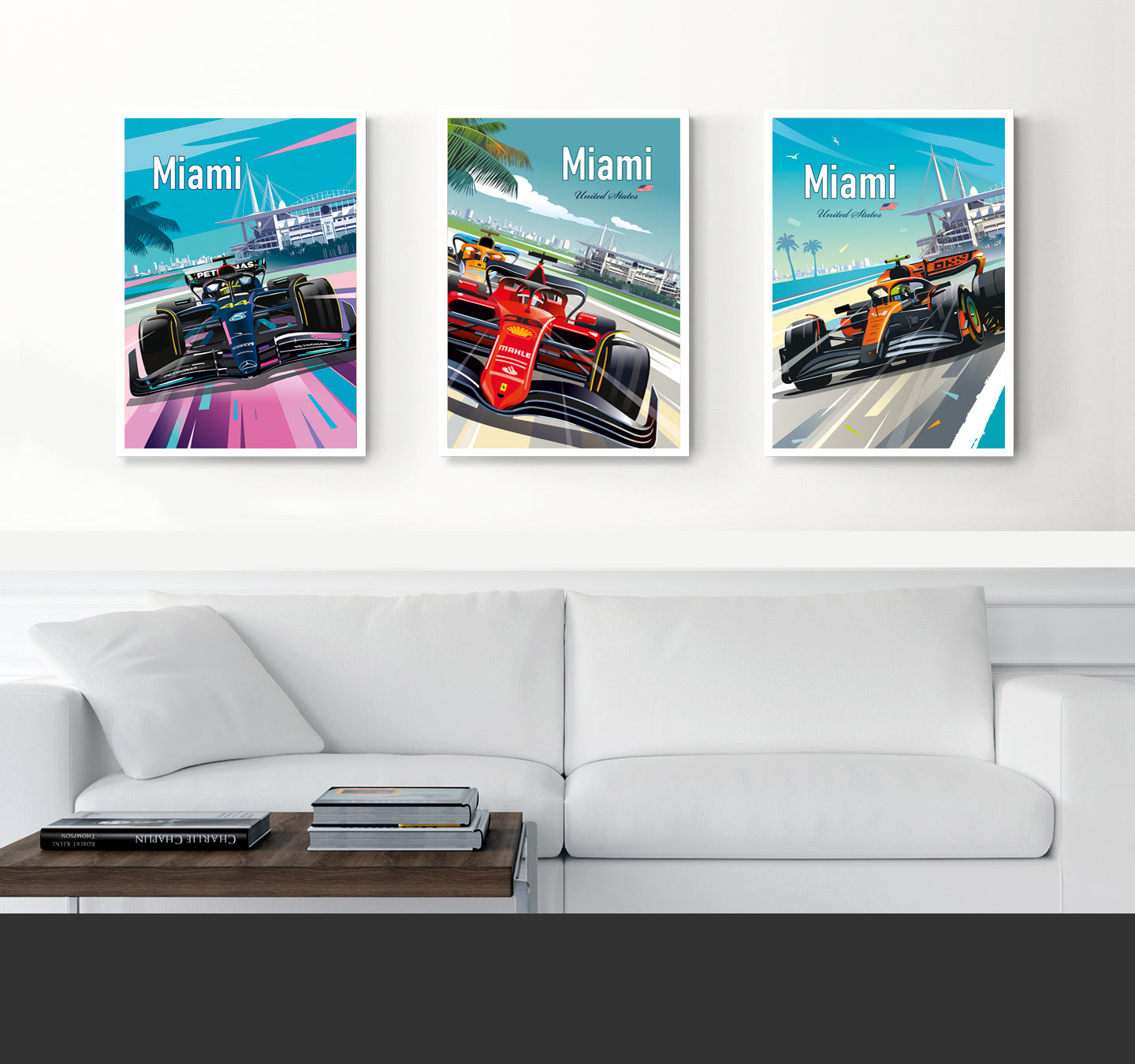 Miami F1 poster – Ferrari wall art second angle