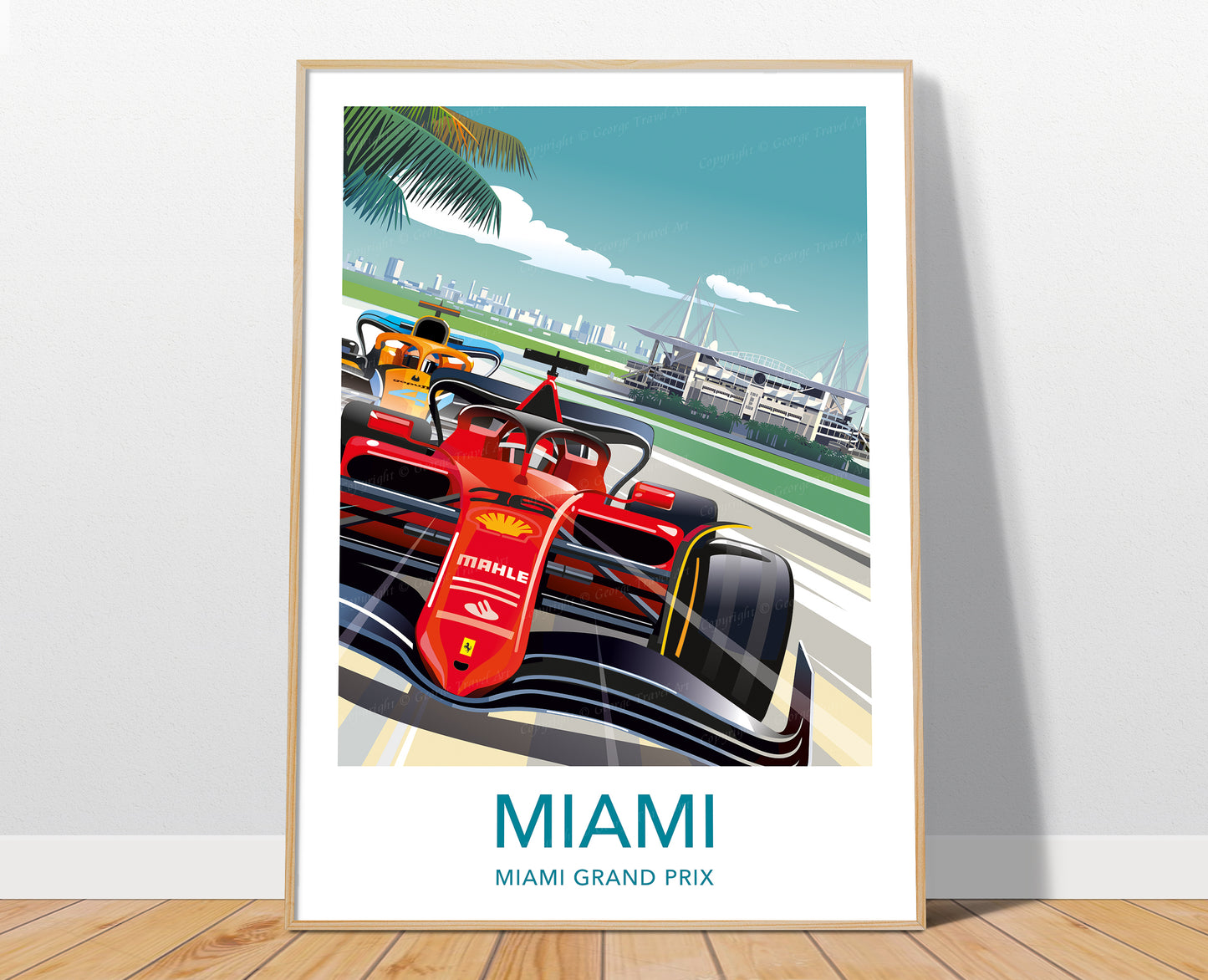 Miami F1 poster print – Ferrari Miami Grand Prix wall art