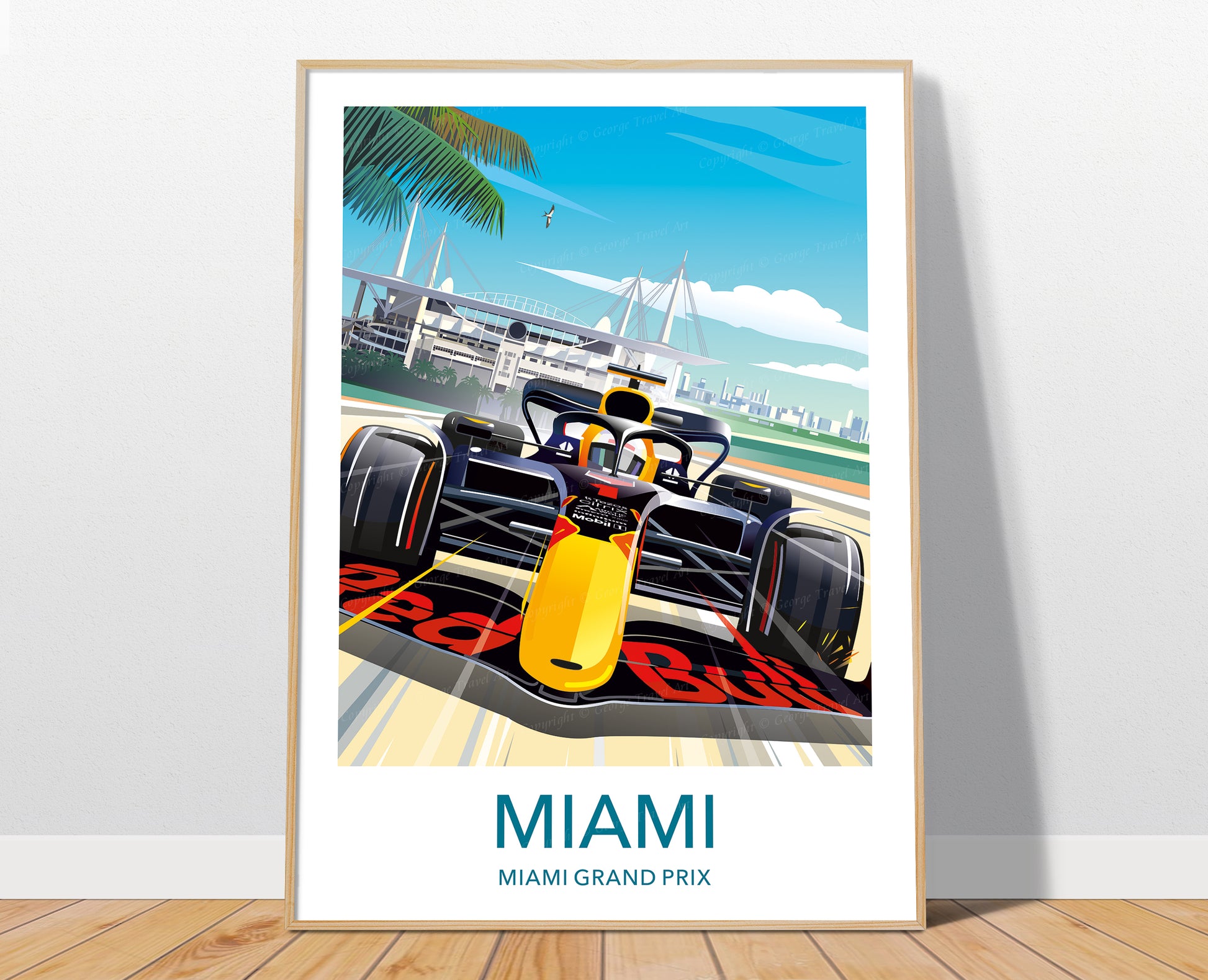 Miami F1 poster print – Red Bull Miami Grand Prix wall art