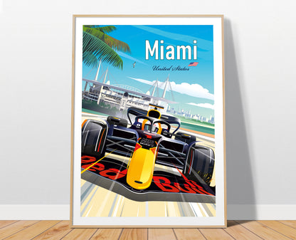 Miami Red Bull F1 poster print – Miami Grand Prix wall art