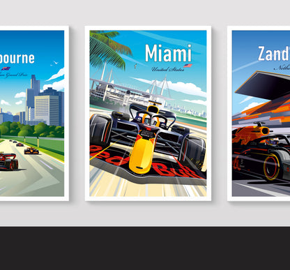 Miami Red Bull F1 poster – Miami Circuit wall art second angle