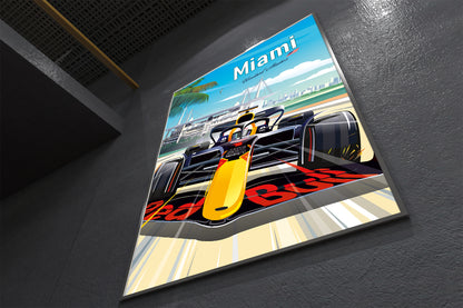 Miami Red Bull Formula 1 poster print – Red Bull Grand Prix motorsport wall art