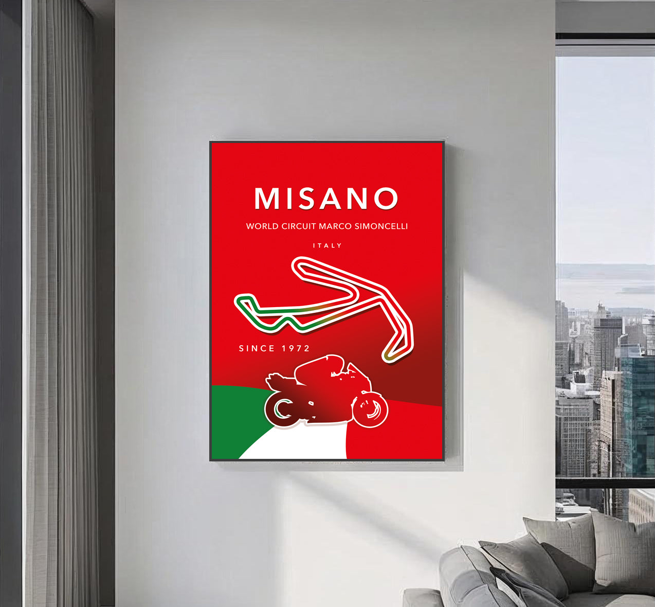 Misano MotoGP poster print – Italy wall art vertical format