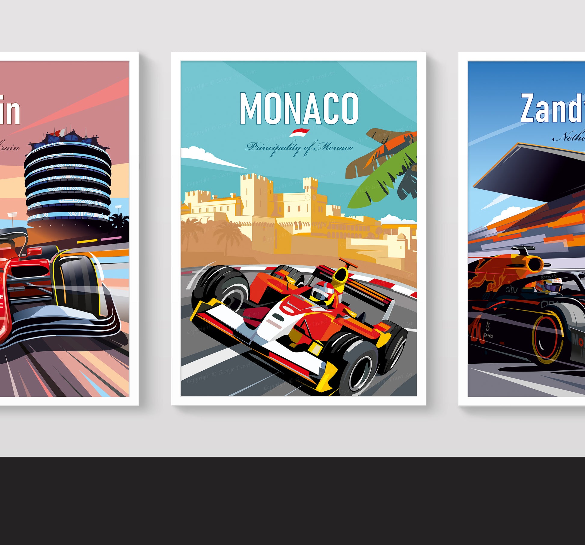 Monaco F1 vintage poster – Schumacher wall art second angle