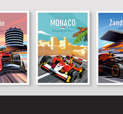 Monaco F1 vintage poster – Schumacher wall art second angle