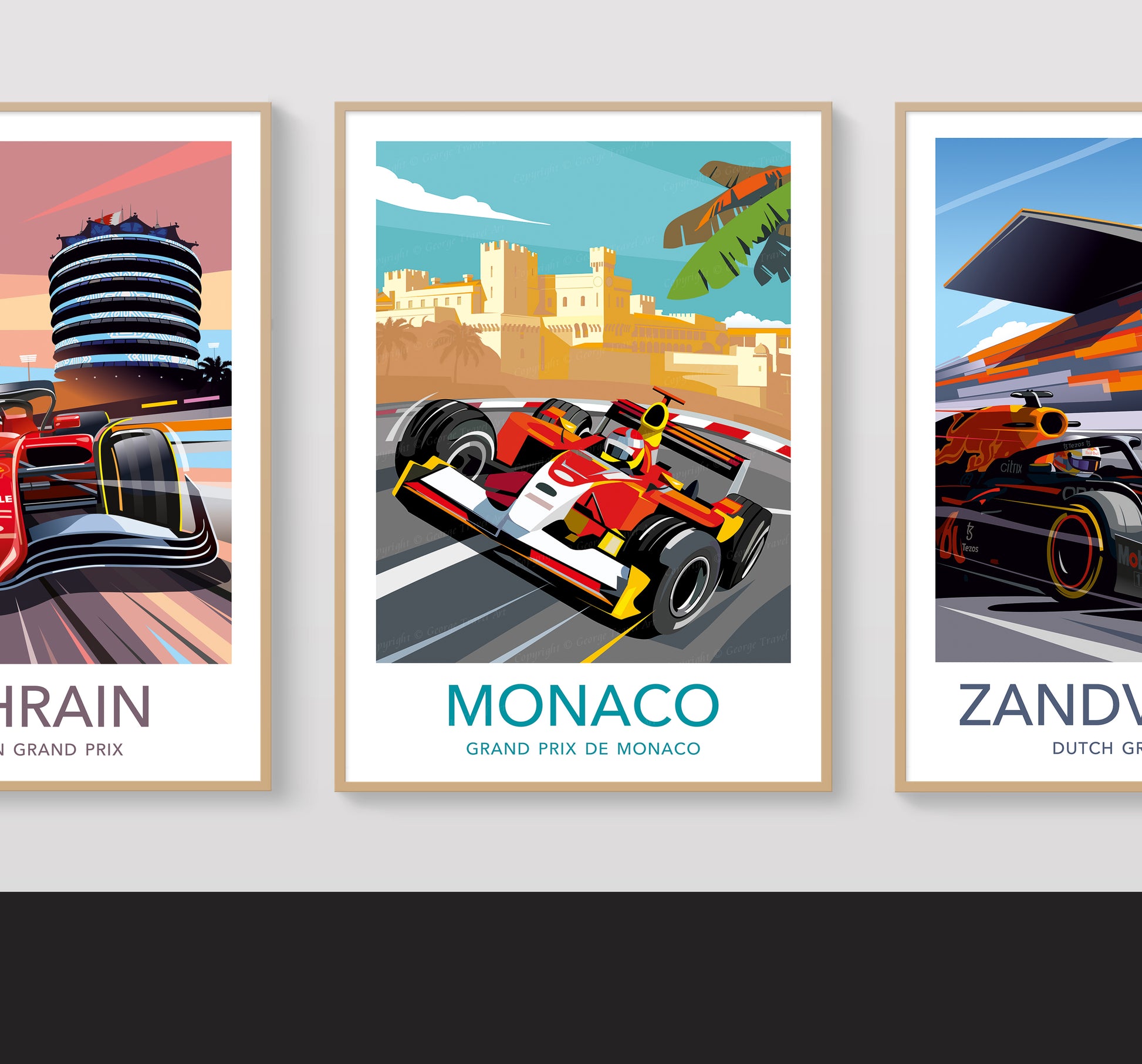 Monaco F1 vintage poster – Michael Schumacher wall art second angle