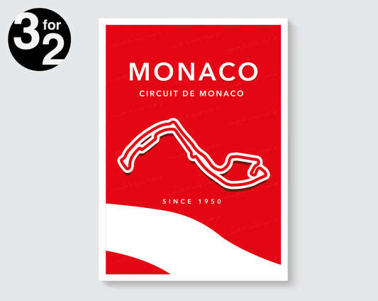Circuit de Monaco track poster – Formula 1 racing circuit wall art