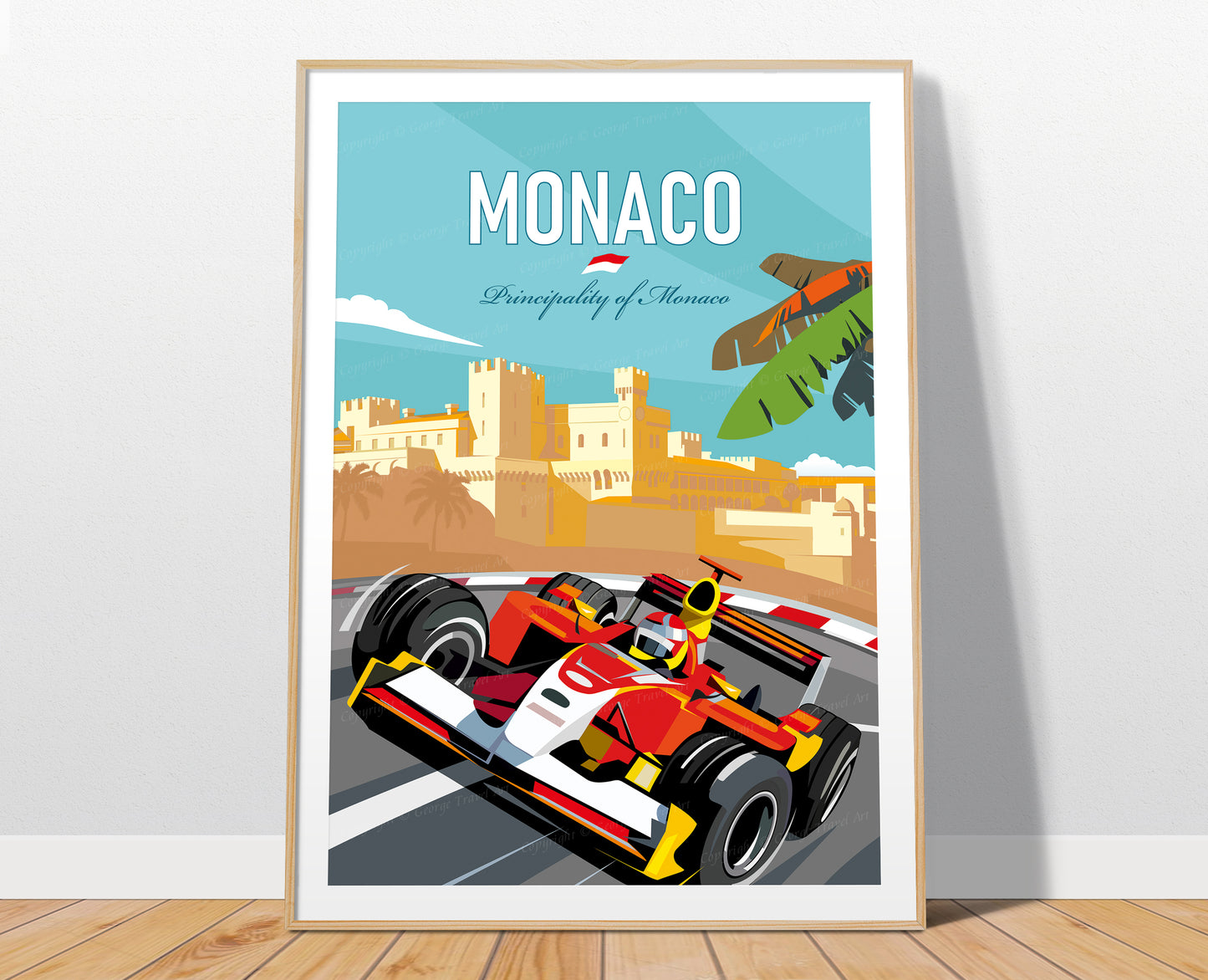Monaco F1 vintage poster print – Schumacher Circuit de Monaco wall art