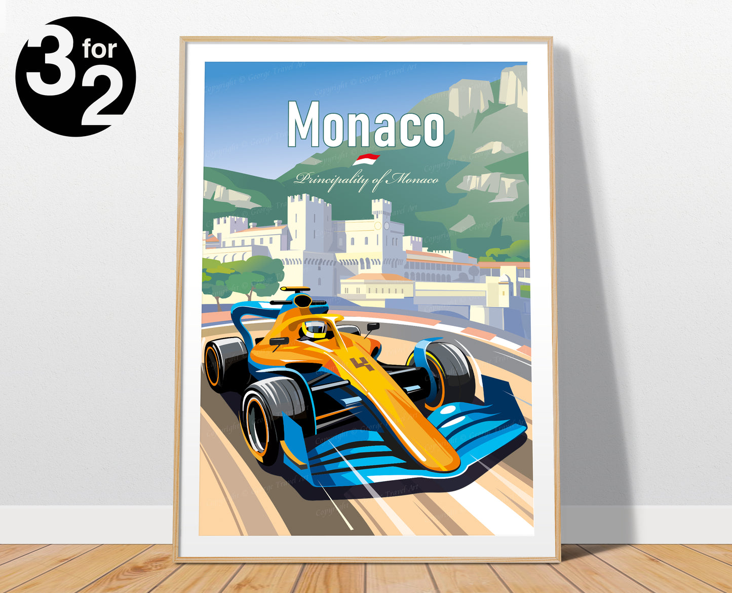 Monaco F1 Poster/ Formula1 Print / McLaren F1