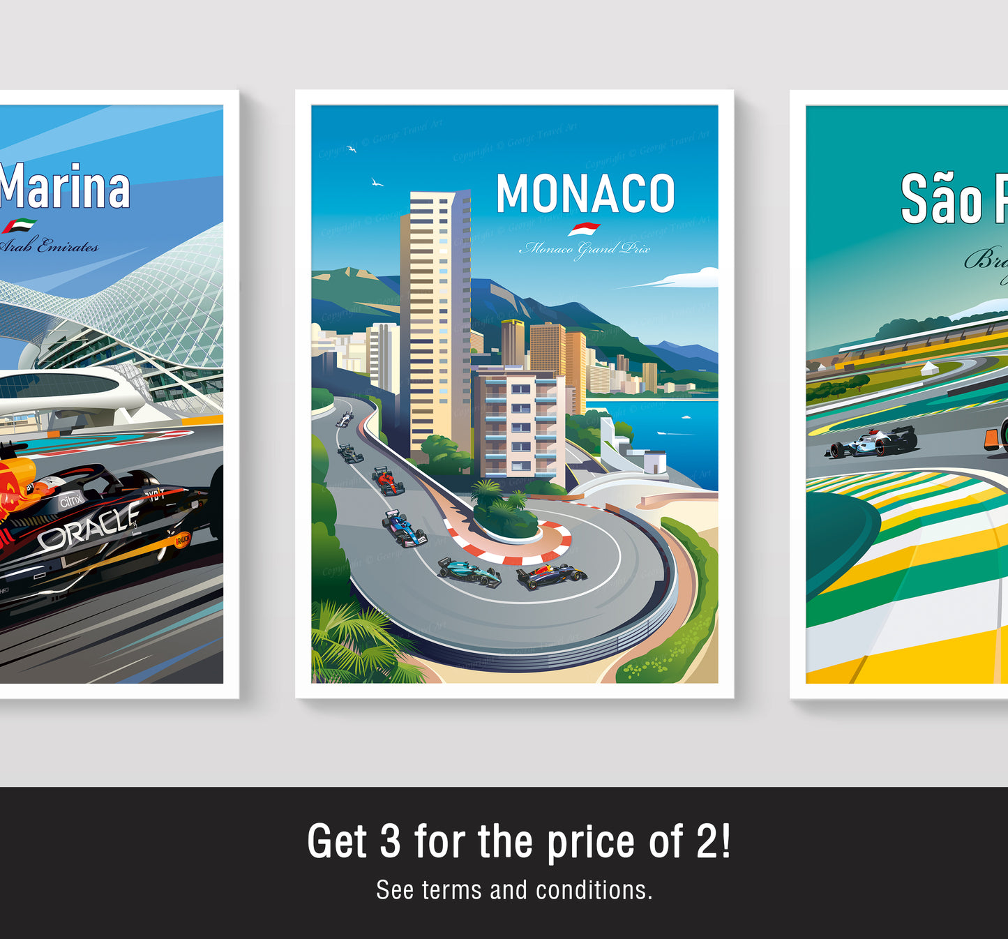 Monaco F1 poster / Monaco Art Print / Formula1 Vintage Poster