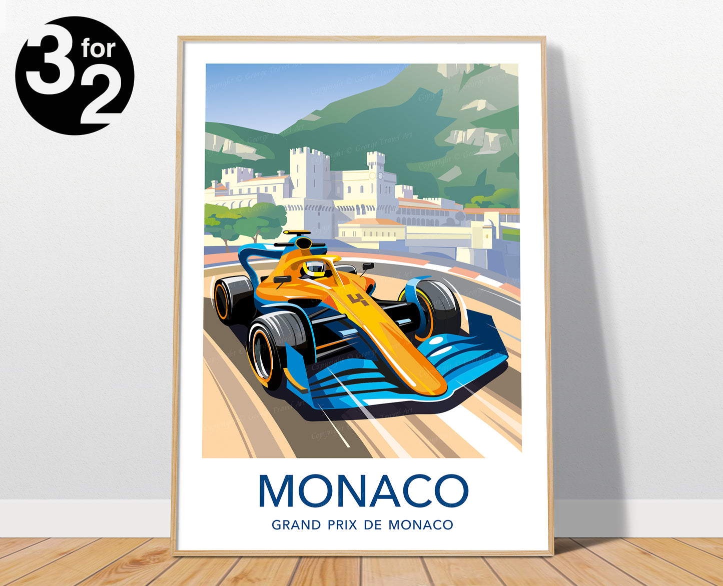 Monaco F1 Print / Formula1 Poster / McLaren F1 / F1 Gift