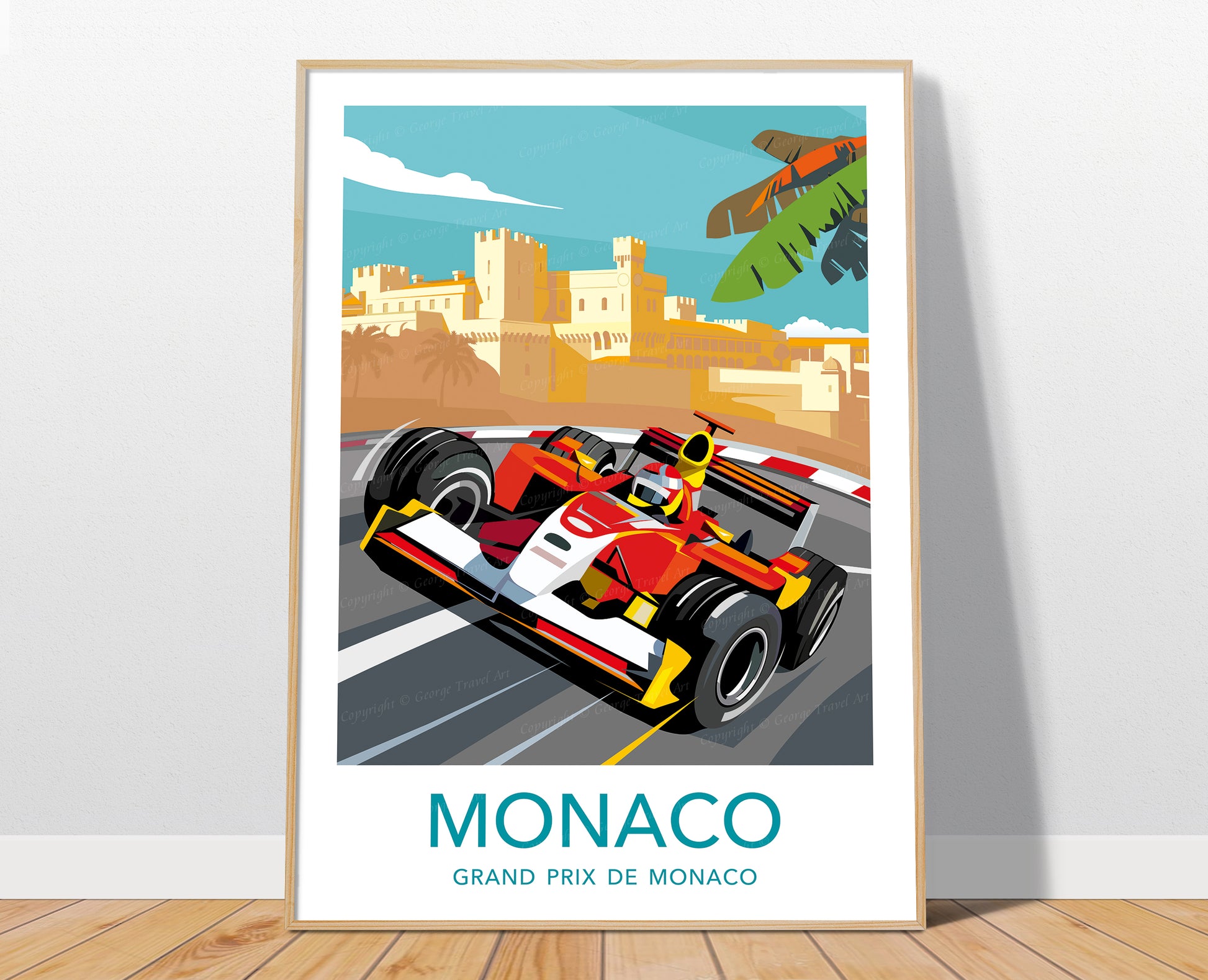 Monaco F1 vintage poster print – Michael Schumacher wall art