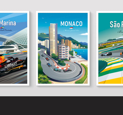 Monaco Formula 1 print poster – circuit wall art second angle
