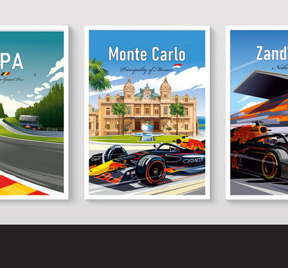 Monte Carlo Monaco Formula 1 poster – Red Bull wall art second angle