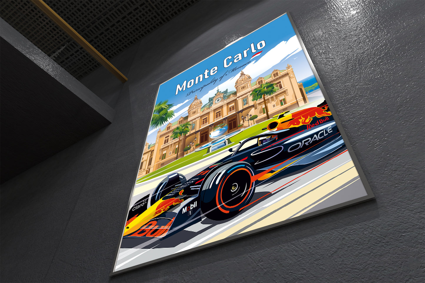 Monte Carlo Formula 1 poster print featuring Red Bull at Monaco street circuit