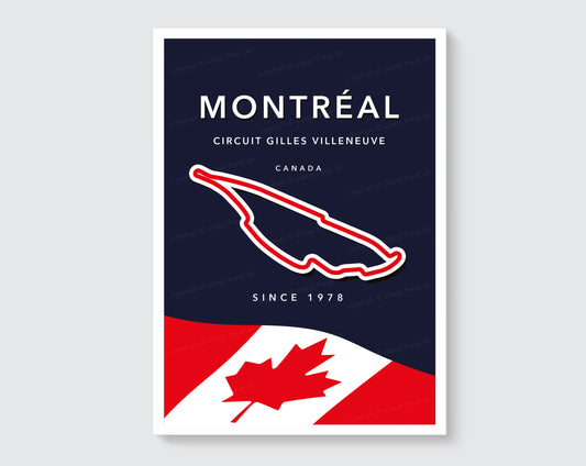 Montréal circuit track map poster print – Canadian Grand Prix wall art