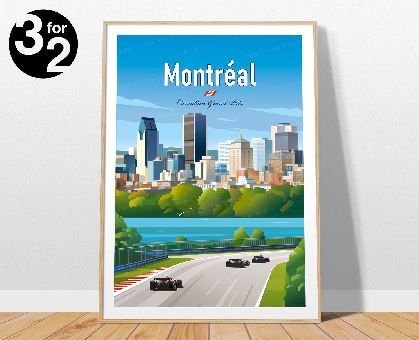 Montréal F1 GP Print / Formula1 Poster / F1 Wall Art / Canadian Grand Prix / F1 Gift