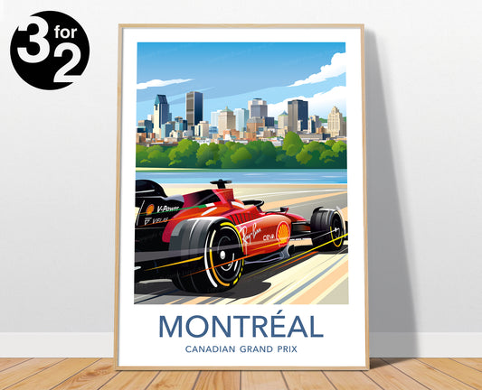 Montréal F1 Poster / Formula1 Print /Ferrari F1 / F1 Wall Art / Canadian Grand Prix