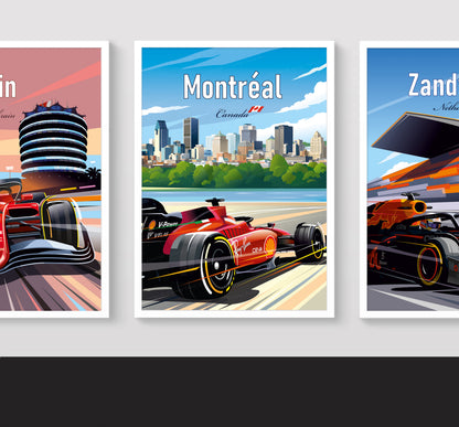 Montréal F1 poster – Ferrari wall art second angle