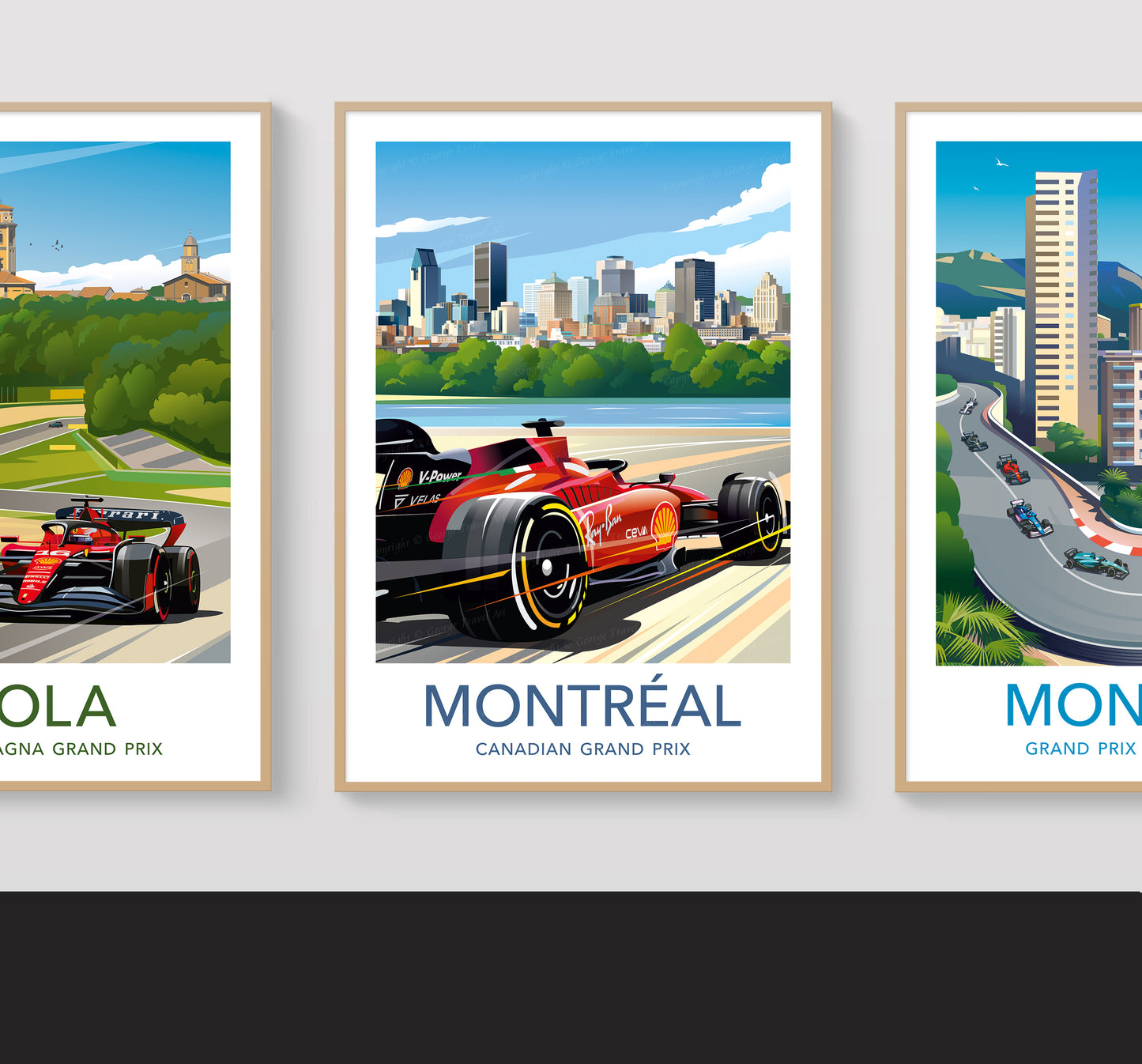 Montréal F1 poster – Ferrari wall art second angle