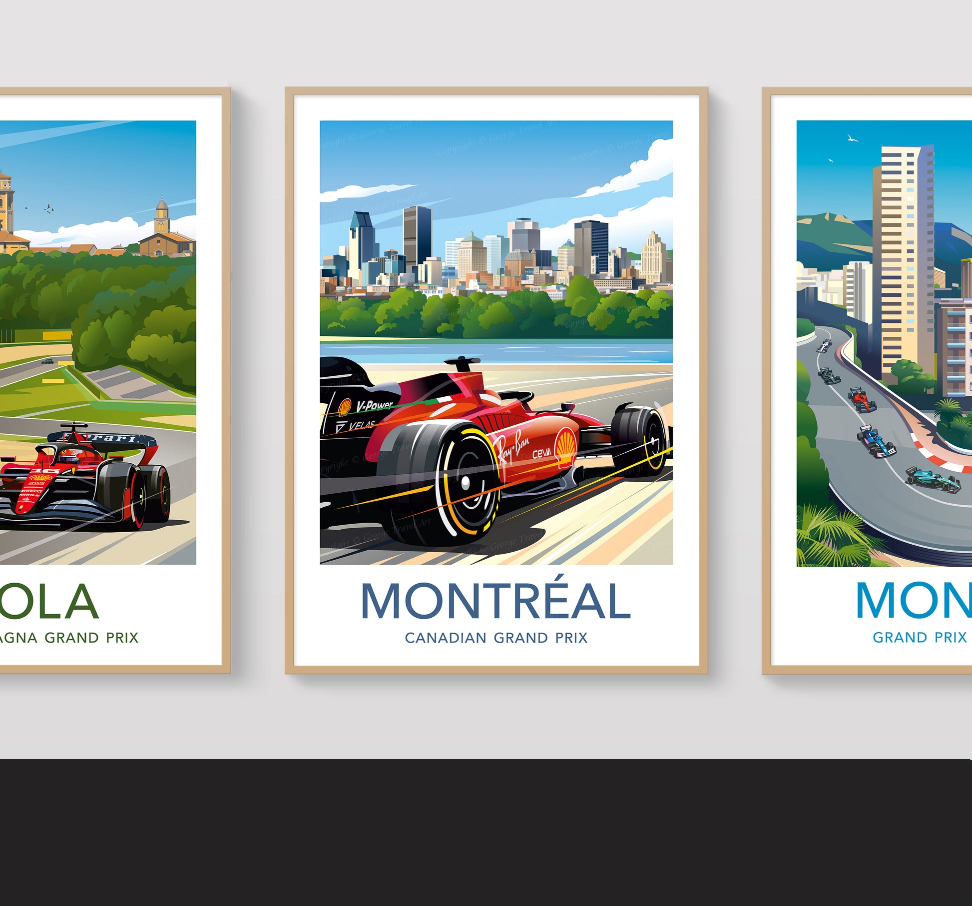Montréal F1 poster – Ferrari wall art second angle