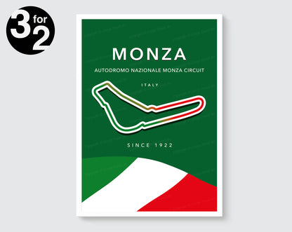 F1 Poster Monza Circuit / Autodromo Monza / F1 Wall Art / F1 Racing Track
