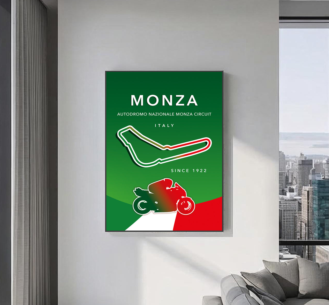 Monza MotoGP print – Italy circuit wall art second angle
