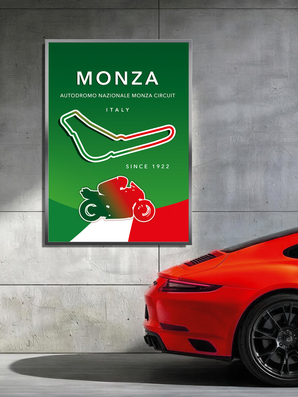 Monza MotoGP poster print – Italy wall art vertical format