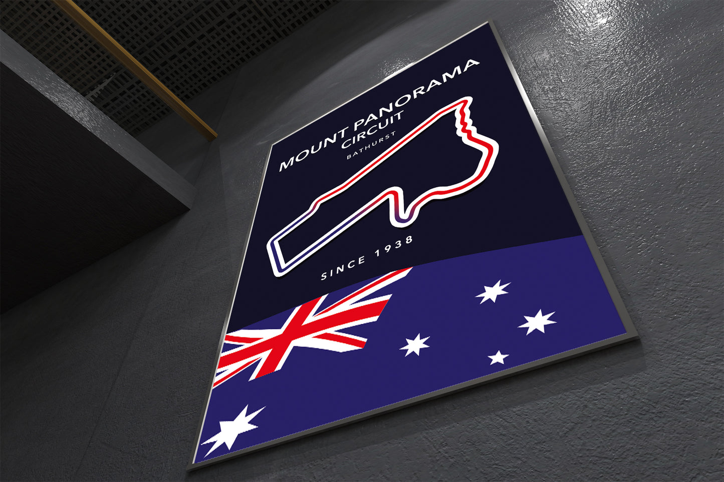 Mount Panorama circuit track map poster print – Bathurst touring car wall art