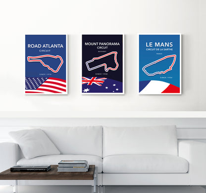 Mount Panorama circuit track map poster print – Bathurst touring car wall art