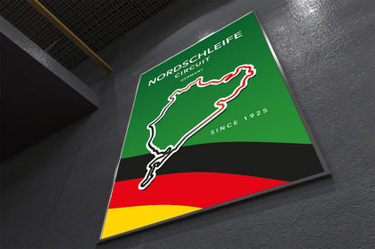 Nordschleife circuit track map poster print – endurance racing wall art