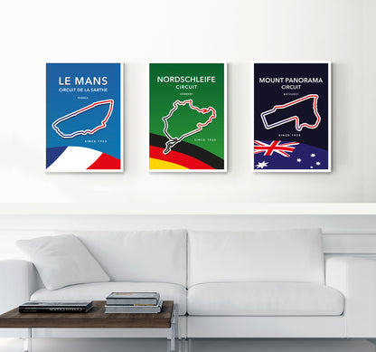 Nordschleife circuit track map poster print – endurance racing wall art