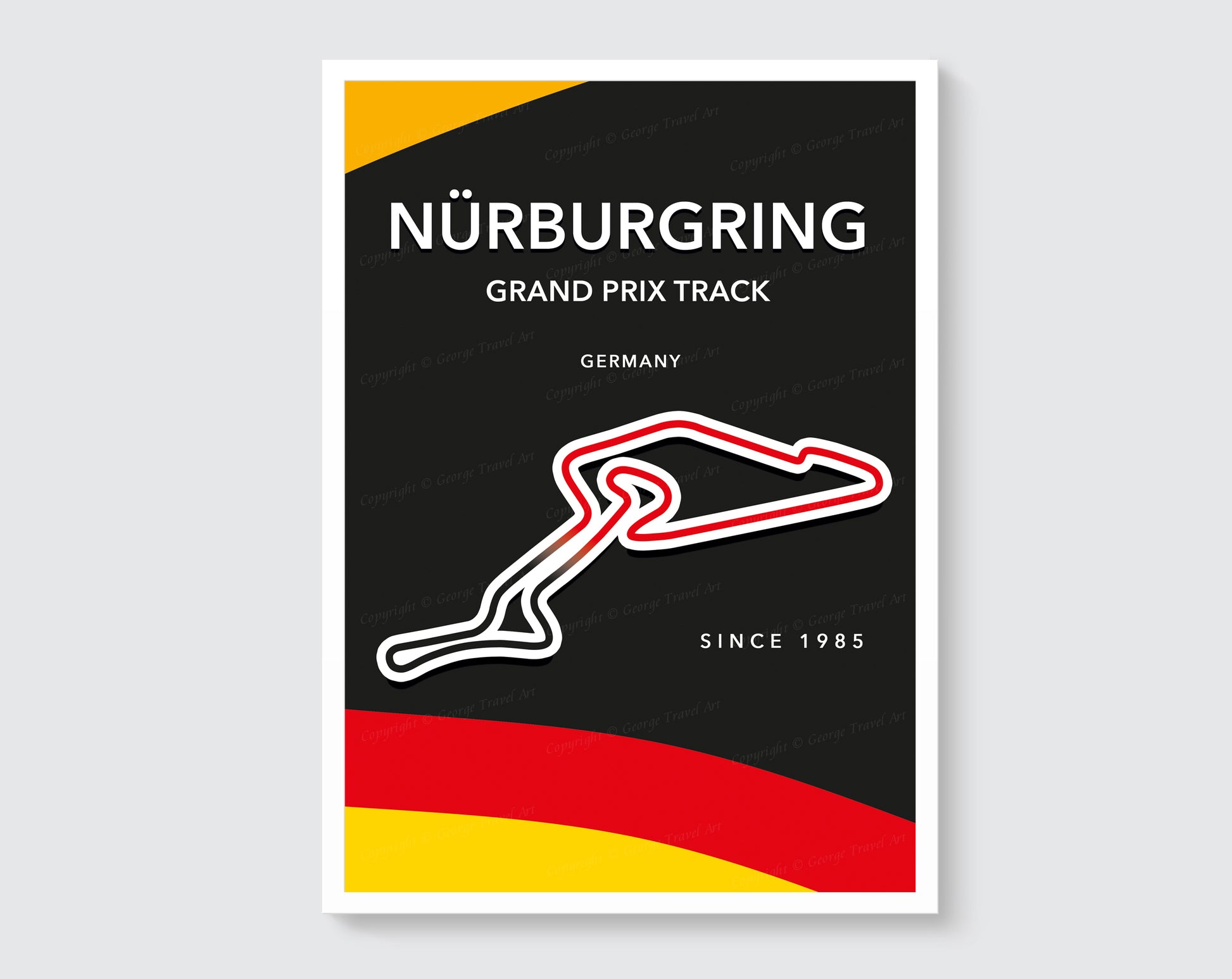 Nürburgring circuit track map poster print – German Grand Prix wall art