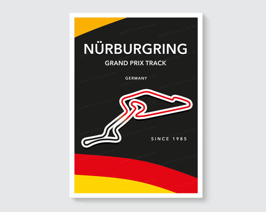 Nürburgring circuit track map poster print – German Grand Prix wall art