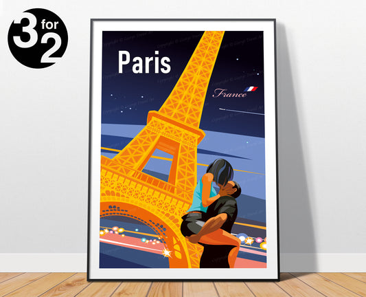 Paris Love Travel Poster