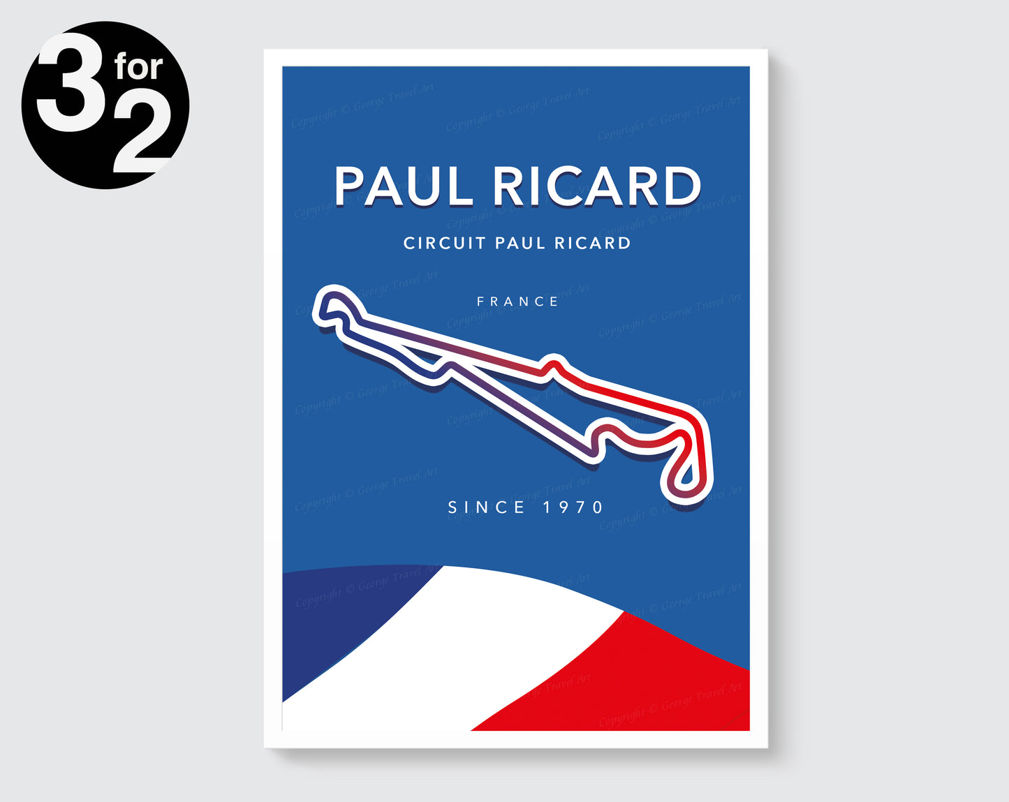 Paul Ricard F1 Circuit Poster / Formula-1 French Grand Prix / F1 Racing Track/